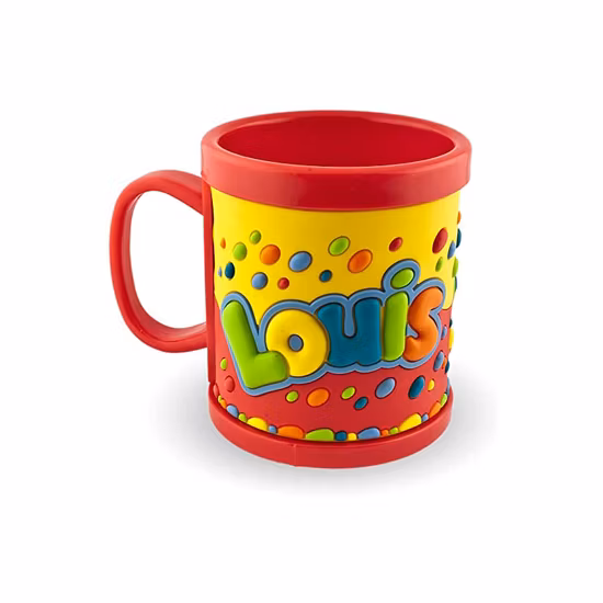 Tasse à boire en plastique, tasses en PVC souple personnalisées, dessin animé 3D, nom 3D personnalisé, tasse en caoutchouc pour enfants